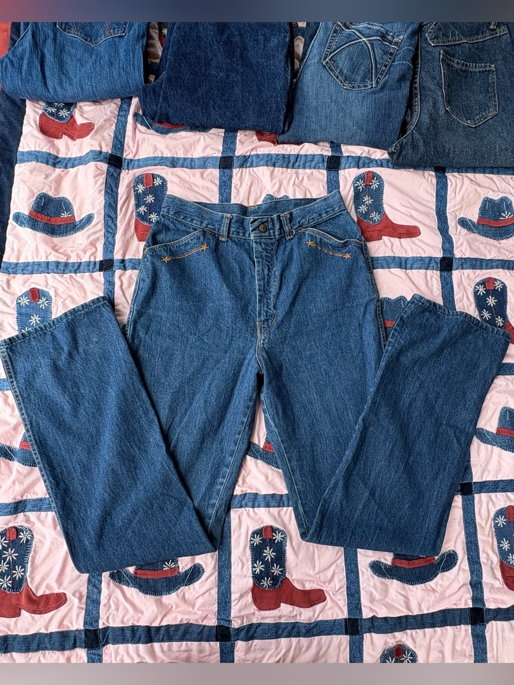 Vintage Women's Boot Cut Jeans in Classic Blue